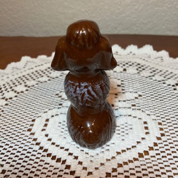 Brown Poodle Figurine‎ 3.5" Redware - Picture 4 of 6